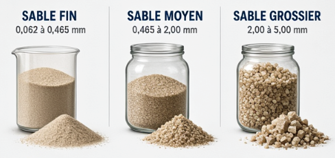Granulométries disponibles et conditionnement