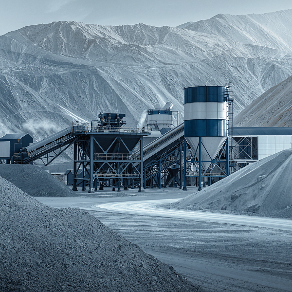 Site de traitement du sable siliceux — équipements industriels modernes
